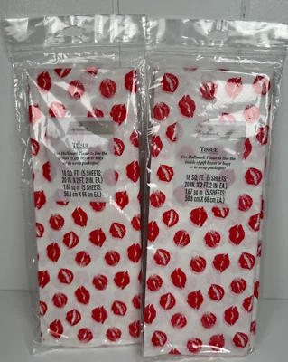 Vintage 1995 Hallmark Tissue Paper Kisses Red Lips Valentine's Day NEW SEALED - Image 1 of 4