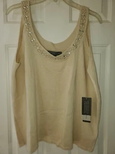 New Womens Embellished Angora Tank Top By Josephine Chaus, Size 2X - Picture 1 of 5