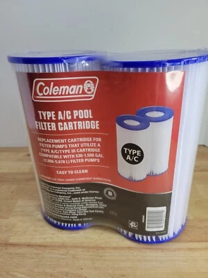 (2) Coleman Type A/C Pool Filter Cartridge 2 Pack Replacement Cartridges New - Image 1 of 4