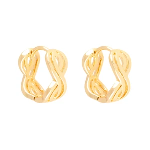 Ohrringe - Damen - Creolen - unendlich - 750/1000 Gelbgold plattiert - 14 mm - Bild 1 von 4