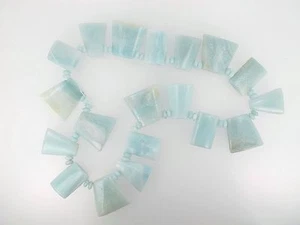 Cuentas trapezoidales amazonita 25 mm. Hilo completo. Fabricación de collar - Imagen 1 de 3