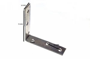 Corner Brace Angle Bracket 75mm X 19mm X 2mm 5mm Hole BZP Pack Of 25 - Picture 1 of 1