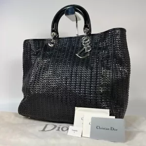 CHRISTIAN DIOR Lady Dior Intrecciato Leder Tasche Schwarz Groß - Bild 1 von 17