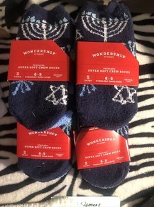 Lot Of 4 Toddler 6-9 Two-pk Hanukkah Cozy Crew Socks with Gift Card Holder - - Picture 1 of 3