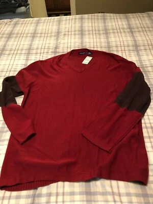 STRUCTURE LONG SLEEVE SWEATER-RED-XL-100% COTTON -NEW WITH TAGS - Image 1 of 4