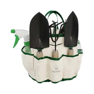 Home & Garden 8-Piece Gardening Hand Tool Set with Canvas Tote (Beige) - Picture 1 of 7