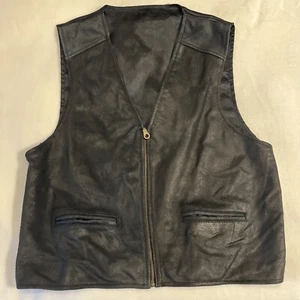 suede vest mens vintage xxl black - Picture 1 of 7