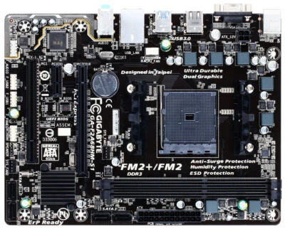 Gigabyte GA-F2A68HM-S1 Motherboard AMD A68H Socket FM2 DDR3 Micro ATX VGA Athlon - Image 1 of 3