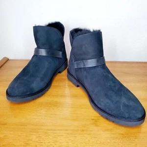 UGG Romely Short Buckle Suede Shearling Boots Casual Comfy Womens SZ 11.5 - Picture 1 of 12