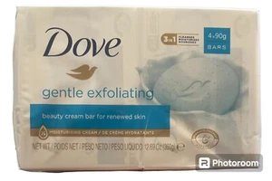 DOVE~~GENTLE EXFOLIATING~~FOR RENEWED SKIN~BEAUTY CREAM BAR 3.5 OZ X 4 BARS NIP - Picture 1 of 2