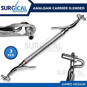 3 Pcs Amalgam Carrier Double Ended Medium / Jumbo Dental Filling Set German Gr - Picture 1 of 8