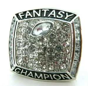 Fantasy Football League Championship Ring 2021 schwer silberfarben in Vitrine - Bild 1 von 9