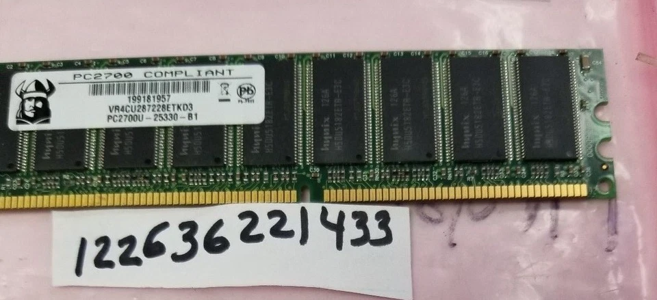 1GB DDR DDR1 PC2700E  333MHZ DDR1-333 PC 2700 ECC UNBUFFERED 184PIN  64X8  - Image 1 of 1