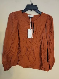 Women's Universal Thread Long Sleeve Tie-Front Peasant Top X-Small B28 - Picture 1 of 2