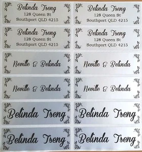 56 Light Silver Personalised Name Labels - Large (46*15mm) - Picture 1 of 7