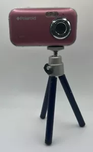 Fotocamera digitale Polaroid rosa a200 USATA con supporto treppiede - testata funziona - Foto 1 di 10