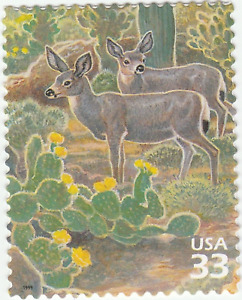 US #3293f MNH 1999 Sonoran Desert Mule Deer
