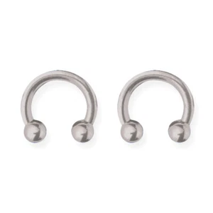 Pair of Titanium Circular Barbells 8 Gauge 1/2" Dia Uncolored - Picture 1 of 1