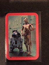 1977 Vintage Star Wars Sticker #20 R2-D2 and C-3PO  Small Crease