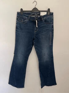 Jeans AMERICAN EAGLE Y2K Vibes Next Level vita bassa kick bootcut taglie forti 18 nuovi con etichette - Foto 1 di 9