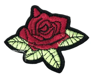 Patch Sew On Iron On Embroidered Clothing Hats Jackets Coat ROSE FLOWER A152 - Picture 1 of 3