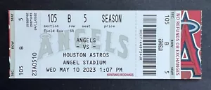 2023 Houston Astros vs Los Angeles Angels Ticket Stub 5/10/23 Ohtani HR! Mint! - Picture 1 of 1