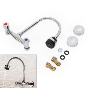 Grifos mezcladores de fregadero de cocina caño giratorio doble palanca grifo de 2 orificios rápido instantáneo Reino Unido - Imagen 1 de 21