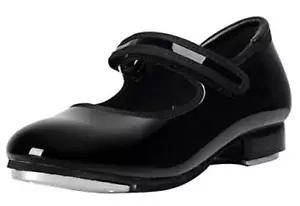 Easy Strap Tap Shoe Dance Flats for Girls and Boys 11 Little Kid Black - Picture 1 of 8