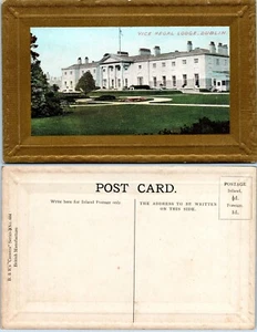 Vice Regal Lodge Dublin Embossed Border Vintage Unused PC Ireland - Picture 1 of 1