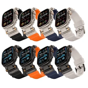 Correa de Metal + Silicona para Apple Watch Series 10 9 8 7654 SE Ultra 49mm - Picture 1 of 8