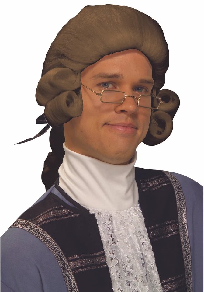 Colonial Founding Fathers Brown Wig Costume Accessory Adult - Image 1 of 1