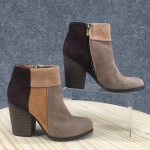 Kenneth Cole Reaction Boots Womens 6 M Might Free Zip Bootie Brown Suede Heels - Picture 1 of 19