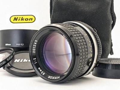 [N COMO NUEVO++ con capucha HS-10] Lente Nikon Ai Nikkor 85 mm f/2 retrato MF de Japón Foto 1 de 4