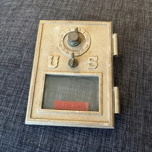 Vinrage US Post Office Mail Box Door with Combination Lock Brass - Picture 1 of 5