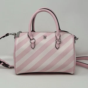 NWOT Victoria Secret Mini Duffle Crossbody Bag Heritage Stripe CIGARETTE ODOR - Picture 1 of 16