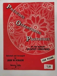 Schaum Preludes Offertories Postludes for Piano Sheet Music Religious Devotional - Picture 1 of 6