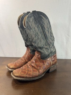 Botas de Vaquero Horse Power HP1823 Hombre’s 7D Pirarucu Pez Cuero Marrón/Negro Foto 1 de 4