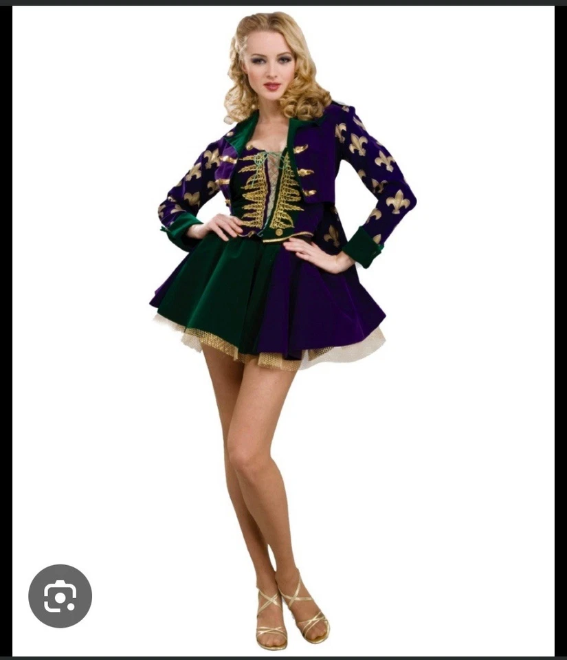 Sexy  Jester Mardi Gras Maiden Theatrical Adult Costume" Adult Sz S 4-6 Bustier - Image 1 of 4