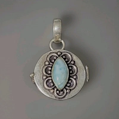 Joyería colgante caja venenosa enchapada en plata natural Larimar 0891 Foto 1 de 4