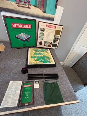 Scrabble Prestige Edition Board Game 100% Complete Timer Working See Video - Image 1 of 4