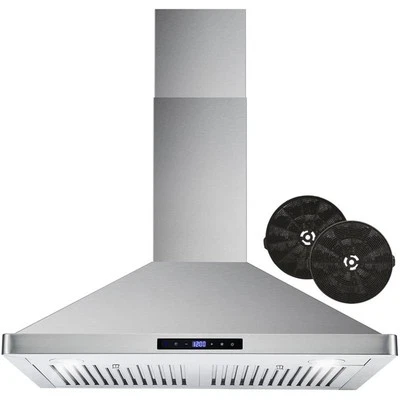 Cosmo 30" 380 CFM Ductless Wall Mount Range Hood Kitchen Hood in Stainless Steel - Image 1 of 3