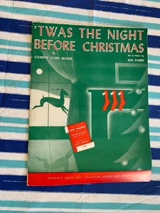 Vintage 1942 "Twas The Night Before Christmas" Musikbuch von Darby & Moore - Bild 1 von 6