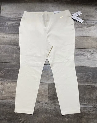 Womens Rafaellla The Slim High Rise Dress Pants XL Egret Cream Career NWT $89 - Image 1 of 4