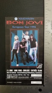JON BON JOVI - VINTAGE ORIGINAL EUROPEAN 1996 UNUSED WHOLE FULL CONCERT TICKET - Picture 1 of 2