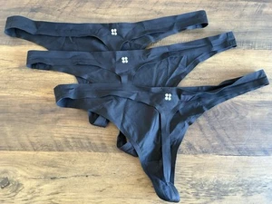 Sweaty Betty Thong x3 Multi Pack Black Barely There Seamless Thongs Size XL NWOT - Picture 1 of 4