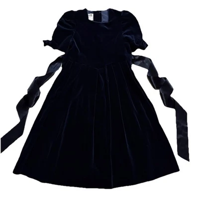 Vestido Laura Ashley Madre e Hijo Talla 11 Hecho en Gran Bretaña Vacaciones Terciopelo Foto 1 de 4