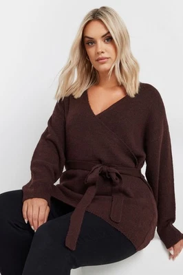 Yours Curve Women's Plus Size Wrap Knit Jumper - Image 1 of 4