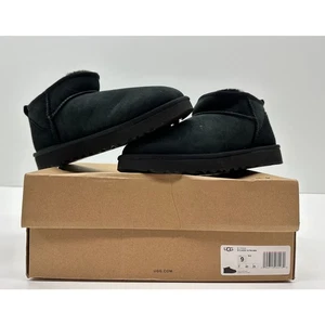 UGG Women's Classic Ultra Mini Booties Black Size 9 NIB #10S - Picture 1 of 10