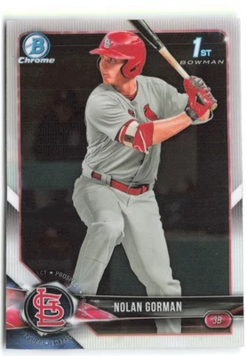2018 Bowman Draft Nolan Gorman Chrome #BDC-117 St. Louis Cardinals - Image 1 of 2