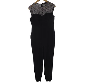 Ted Baker Jumpsuit Lace Bodice With Boning Detail Black Sleeveless Womens Size 4 - Picture 1 of 12